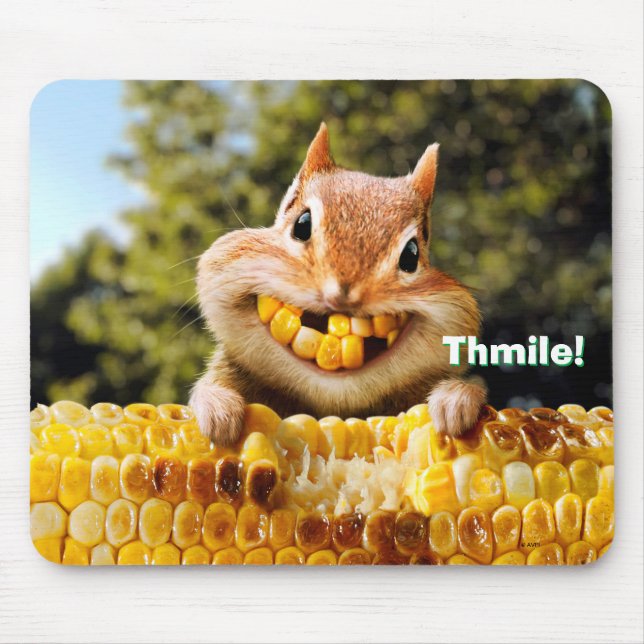 Chipmunk Eating Corn Mousepad (Vorne)