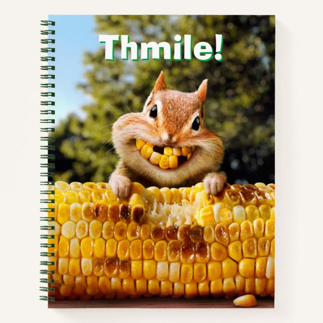 Chipmunk Eating Corn Notizbuch (Vorderseite)