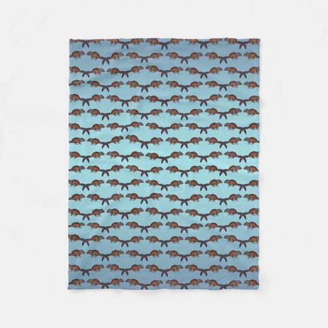 Chipmunk Frenzy Fleece Blanket (Sky Blue Mix) (Vorderseite)