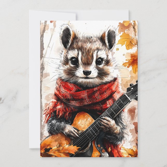 Chipmunk Guitar Melody Einladung (Vorderseite)