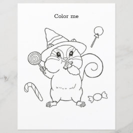 Chipmunk-Halloween-Farbseiten und Maze-Sheet