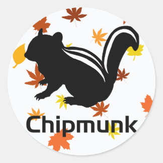 Chipmunk illustration (12) Black Runder Aufkleber