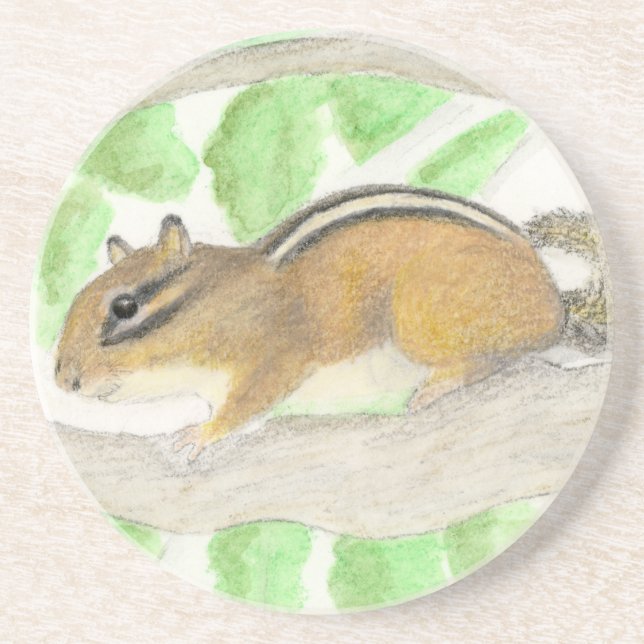 Chipmunk im Apple Tree Getränkeuntersetzer (Vorne)