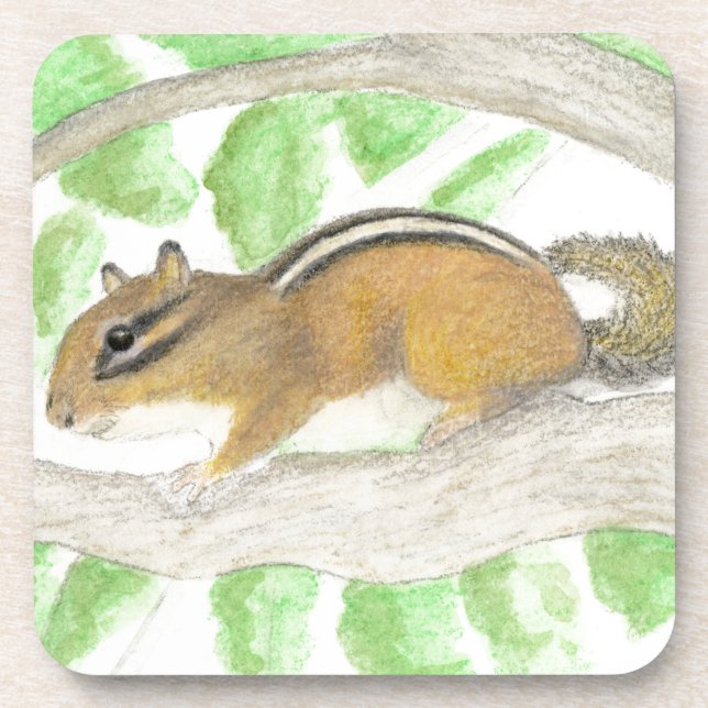 Chipmunk im Apple Tree Getränkeuntersetzer (Vorderseite)