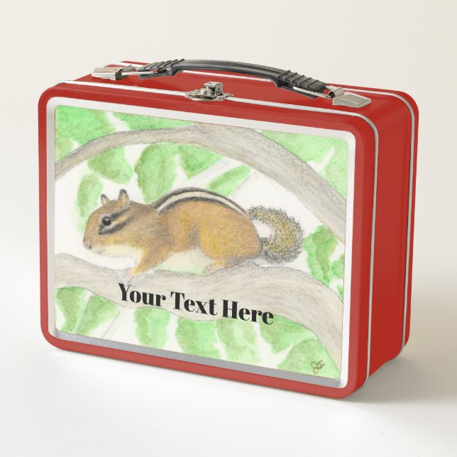 Chipmunk im Apple Tree Metall Brotdose (Vorderseite)