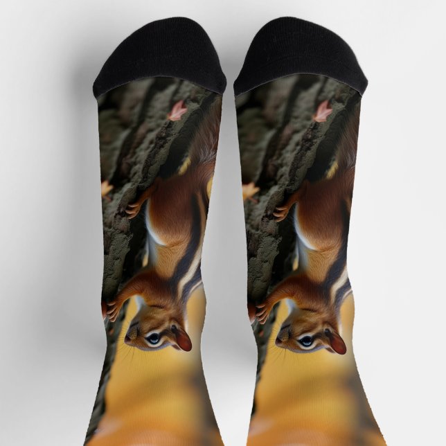 Chipmunk in einem Baum Socken (Oben)