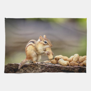 Chipmunk isst Erdnuss Geschirrtuch