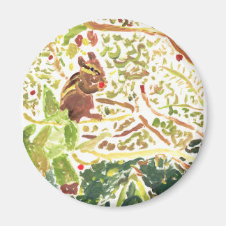 Chipmunk mange un aimant à baies