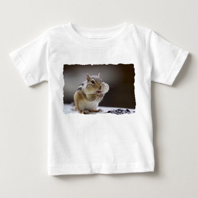 Chipmunk mit Backen-vollem Foto Baby T-shirt (Vorderseite)