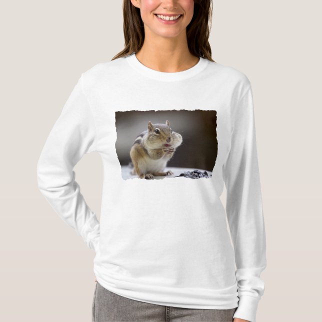 Chipmunk mit Backen-vollem Foto T-Shirt (Vorderseite)