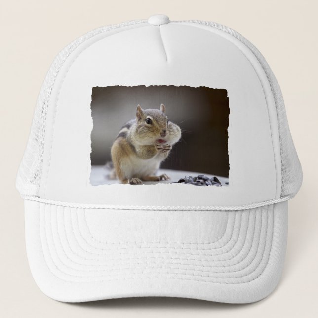Chipmunk mit Backen-vollem Foto Truckerkappe (Vorderseite)