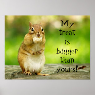 Chipmunk mit Leckerei Poster