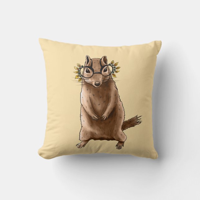 Chipmunk Niedlich Rodent Animal Hippie Kissen (Vorderseite)