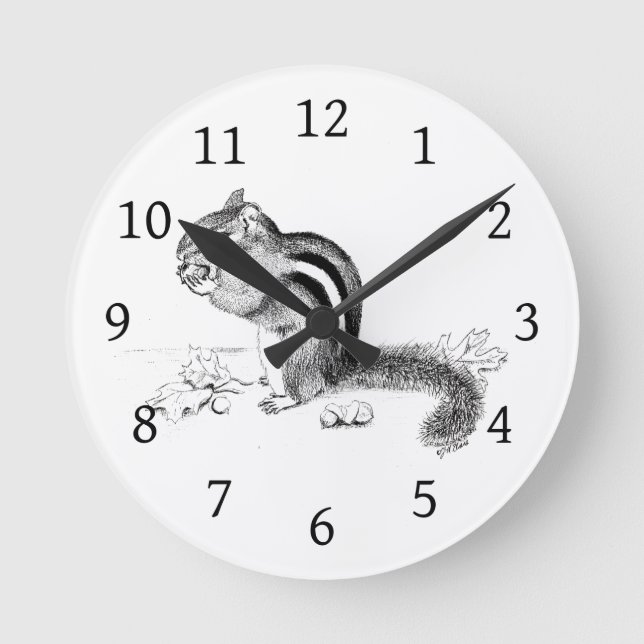 Chipmunk Runde Wanduhr (Vorderseite)