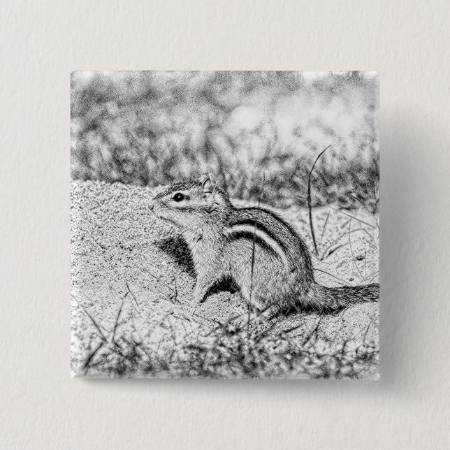 Chipmunk Sketch Button (Vorderseite)