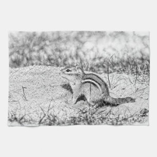 Chipmunk Sketch Geschirrtuch