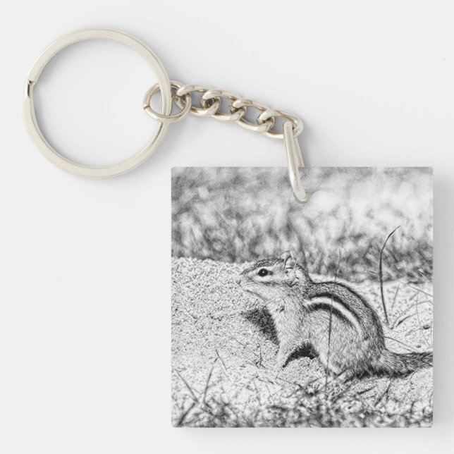 Chipmunk Sketch Schlüsselanhänger (Vorderseite)