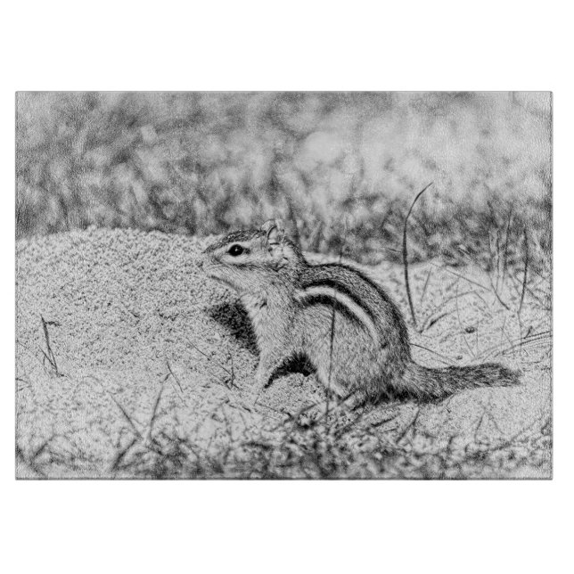 Chipmunk Sketch Schneidebrett (Vorderseite)