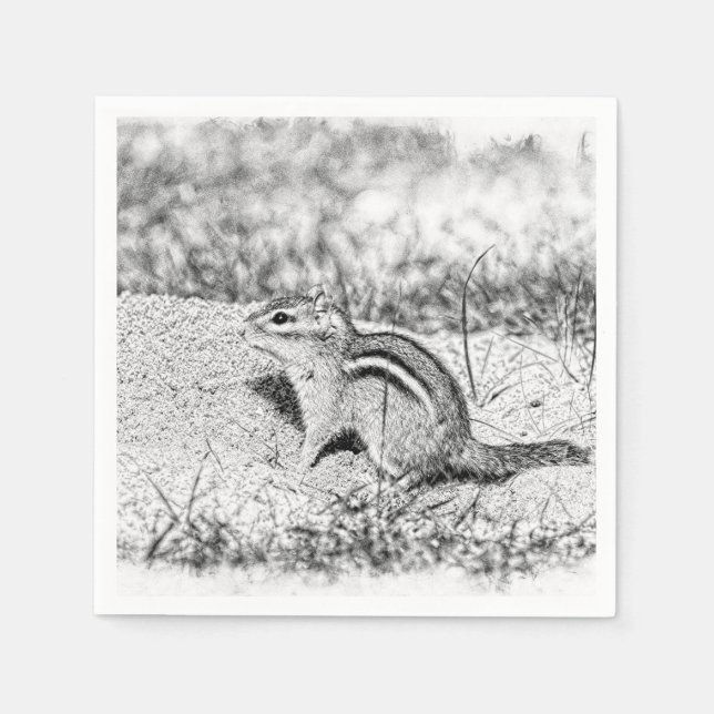 Chipmunk Sketch Serviette (Vorderseite)