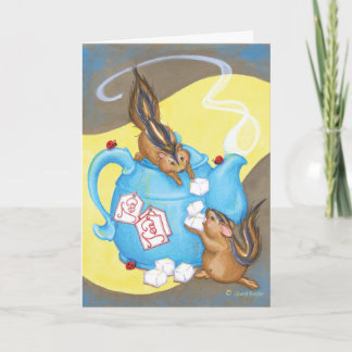 Chipmunk Tea Party / Carte de voeux d'anniversaire