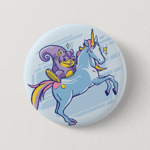 Chipmunk und Einhorn, magische Freunde Button