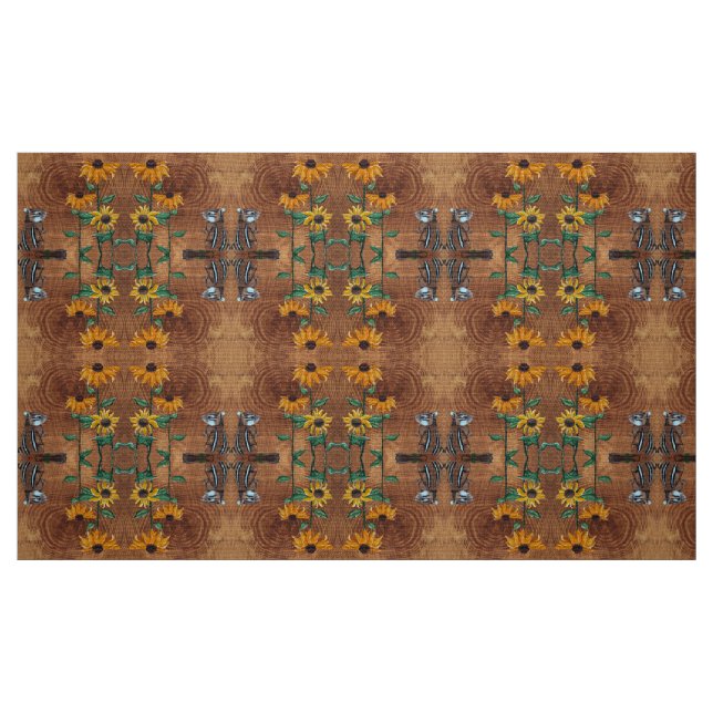 Chipmunk und Sonnenblumen Stoff (Fat Quarter (45,7 x 55,9 cm))