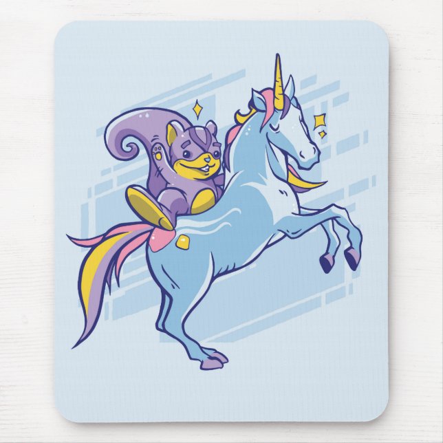 Chipmunk und Unicorn, magische Freunde Mousepad (Vorne)