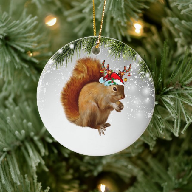 Chipmunk Weihnachtsgeschenk für Chipmunk Lover Kid Keramik Ornament (Baum)
