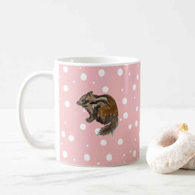 Chipmunk Wilderness Weihnachtsmalerei Kaffeetasse (Mit Donut)