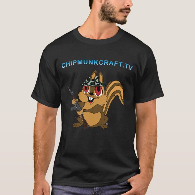 ChipmunkCraft dunkler T - Shirt v2 (Vorderseite)