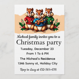 Chipmunks Christmas Party Invitation Einladung