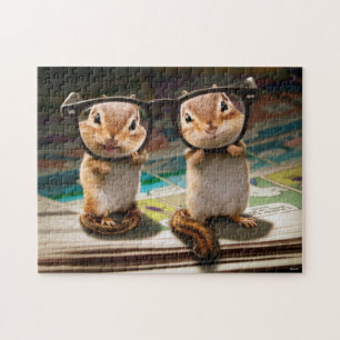 Chipmunks in Reading Glasses