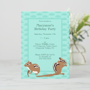 Chipmunks Themed Birthday Party Custom Einladung