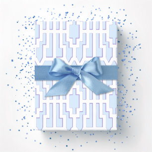 Chippendale-Frett in Blau und Lila Geschenkpapier