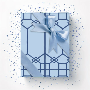 Chippendale-Oktogon-Gitter in kräftigem Schieferbl Geschenkpapier