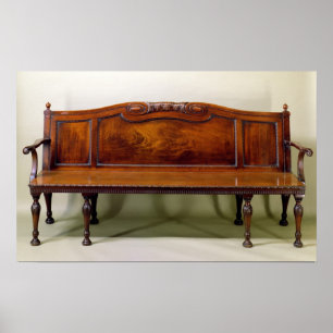 Chippendale schnitzte Hallen-Sofa, c.1770 Poster