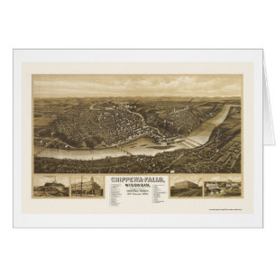 Chippewa Falls, carte panoramique de WI - 1907