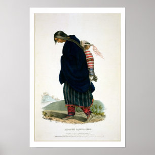 Chippeway Squaw and Child, Pub. von F.O.W. Greenou Poster