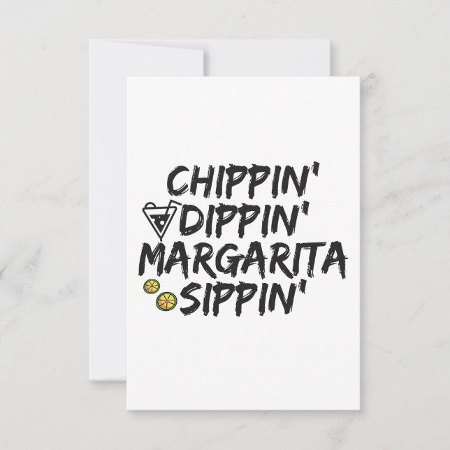 Chippin', Dippin' und Margarita Sippin' Cinco-Gesc Dankeskarte (Vorderseite)