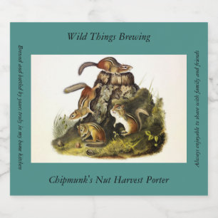 Chipping Squirrel ( Eastern Chipmunk ) von Audubon Bierflaschenetikett