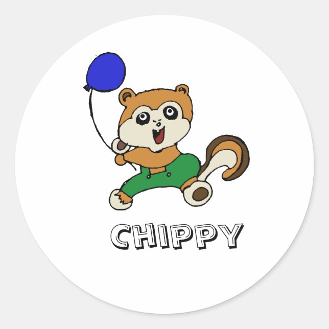 Chippy-Kopie Runder Aufkleber (Vorderseite)