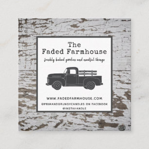 Chippy Wood Not Farmhouse Style Square Quadratische Visitenkarte