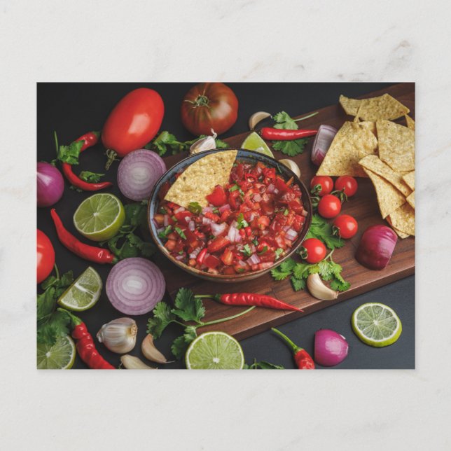 Chips and Homemade Salsa Postkarte (Vorderseite)