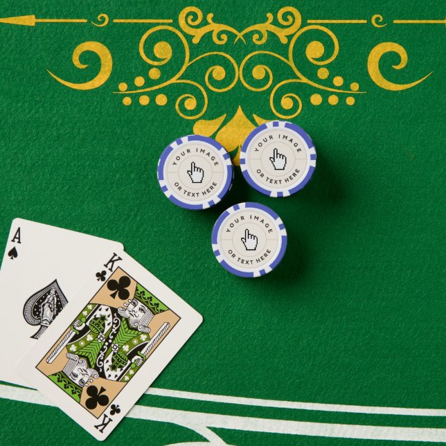 Chips für blauen Poker - Benutzerdefiniert Bild/Te (Pokertisch (Stapel))