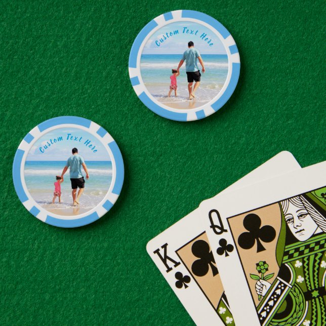 Chips für Ihren Foto Poker mit benutzerdefiniertem (Pokertisch (doppelt))