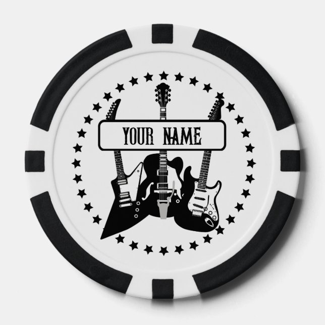 Chips für personalisierte Poker für Gitarrenspiele (Vorderseite)