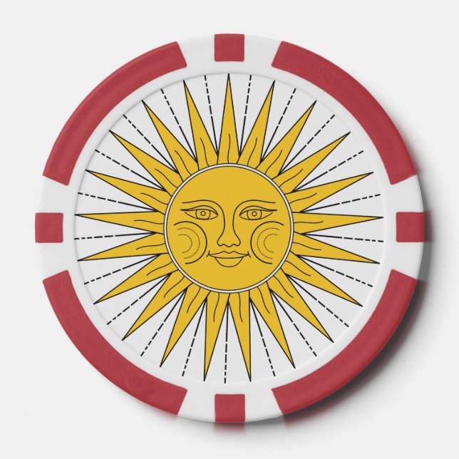 Chips für Vintage Sun- und Moon-Poker (Vorderseite)