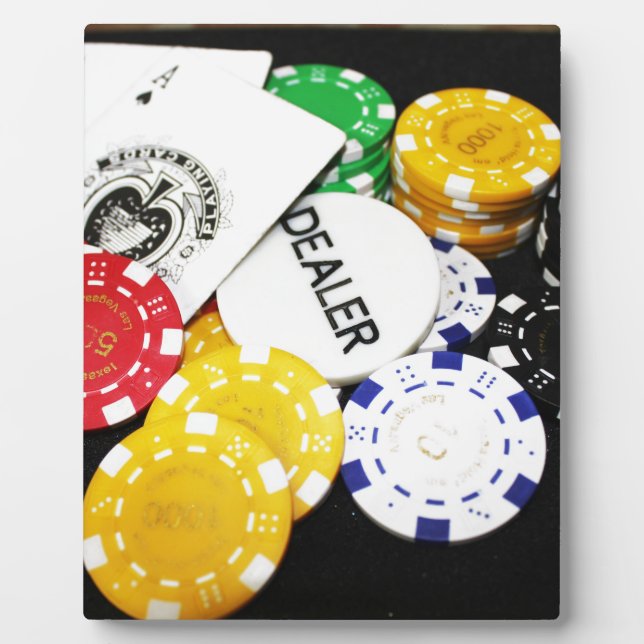 Chips Gambling Casino Gewinnen Spiel Luck Risiko W Fotoplatte (Vorderseite)