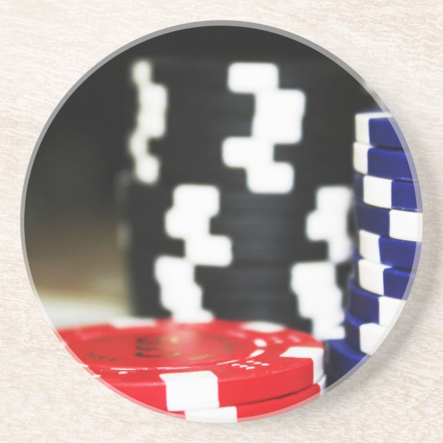Chips Gambling Casino Gewinnen Spiel Luck Risiko W Getränkeuntersetzer (Vorne)