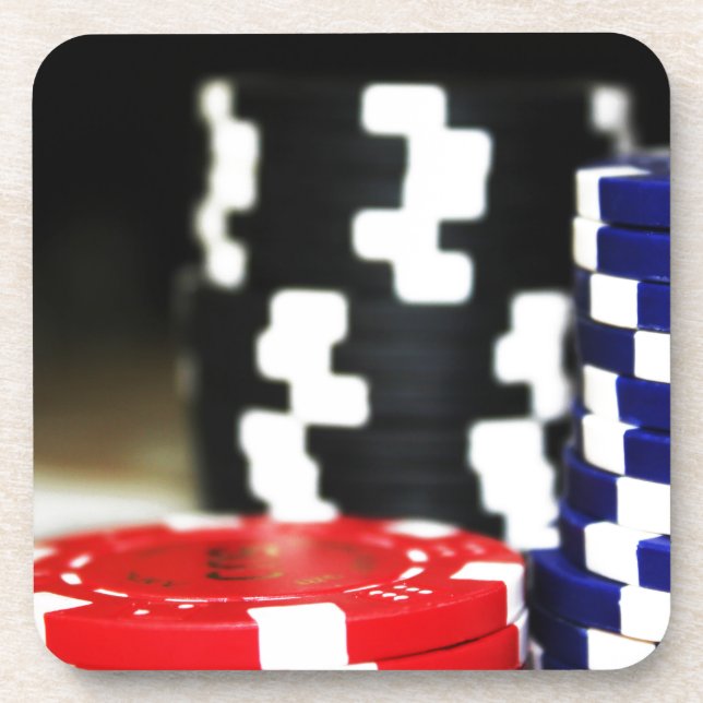 Chips Gambling Casino Gewinnen Spiel Luck Risiko W Untersetzer (Vorderseite)